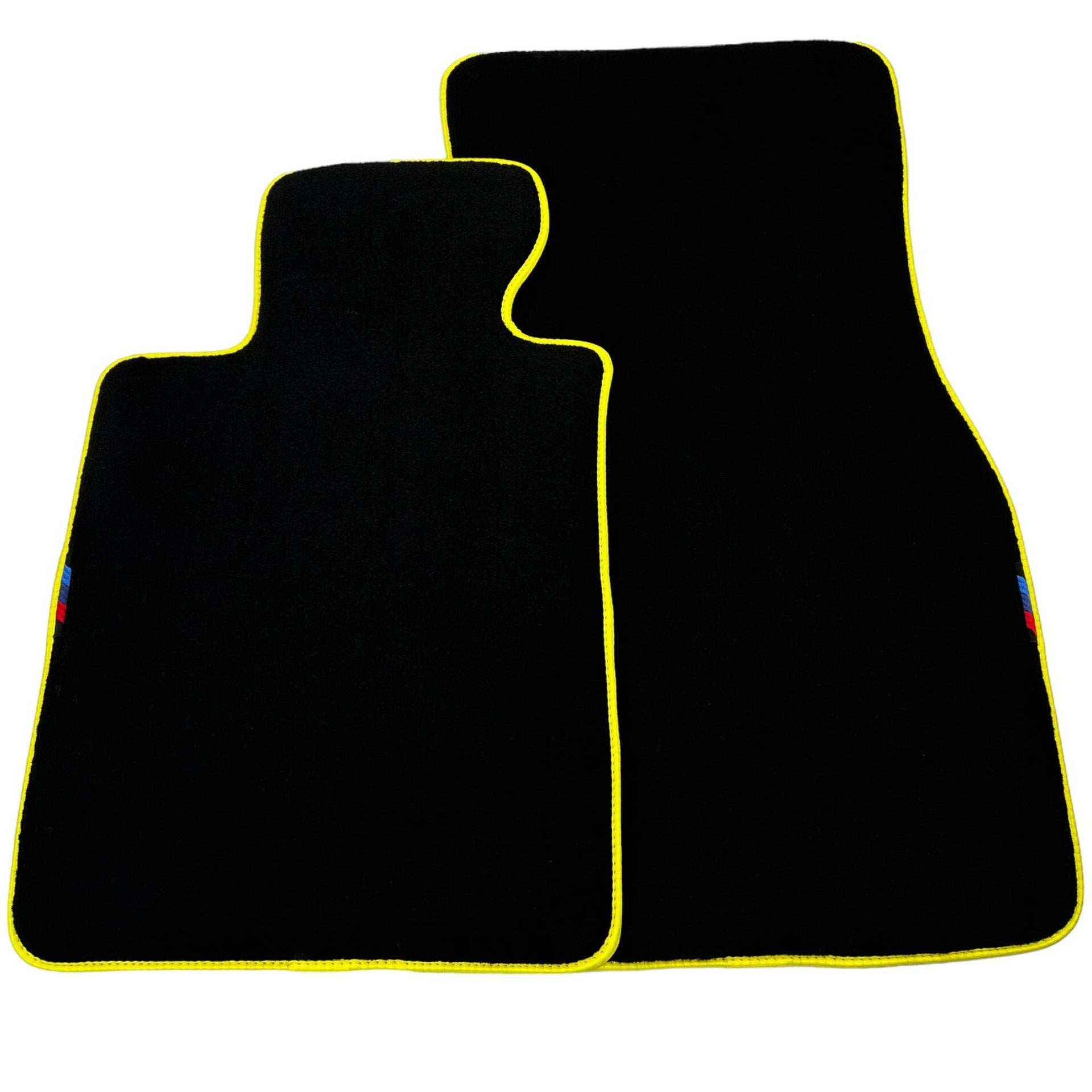 Black Floor Mats For BMW 1 Series F20 | Yellow Trim - AutoWin