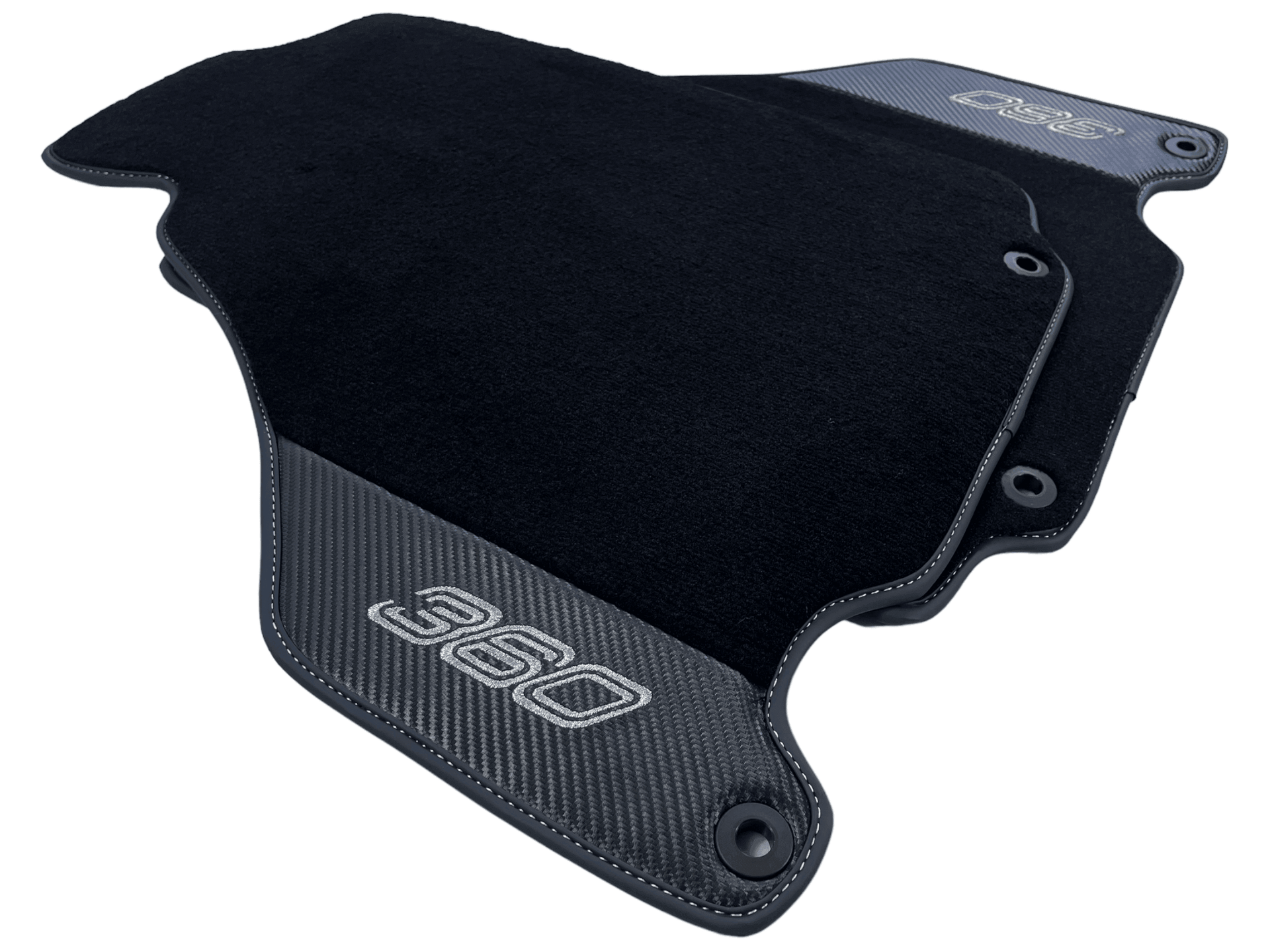 Black Floor Mats For Ferrari 360 Modena 1999-2005 With Carbon Fiber Leather - AutoWin