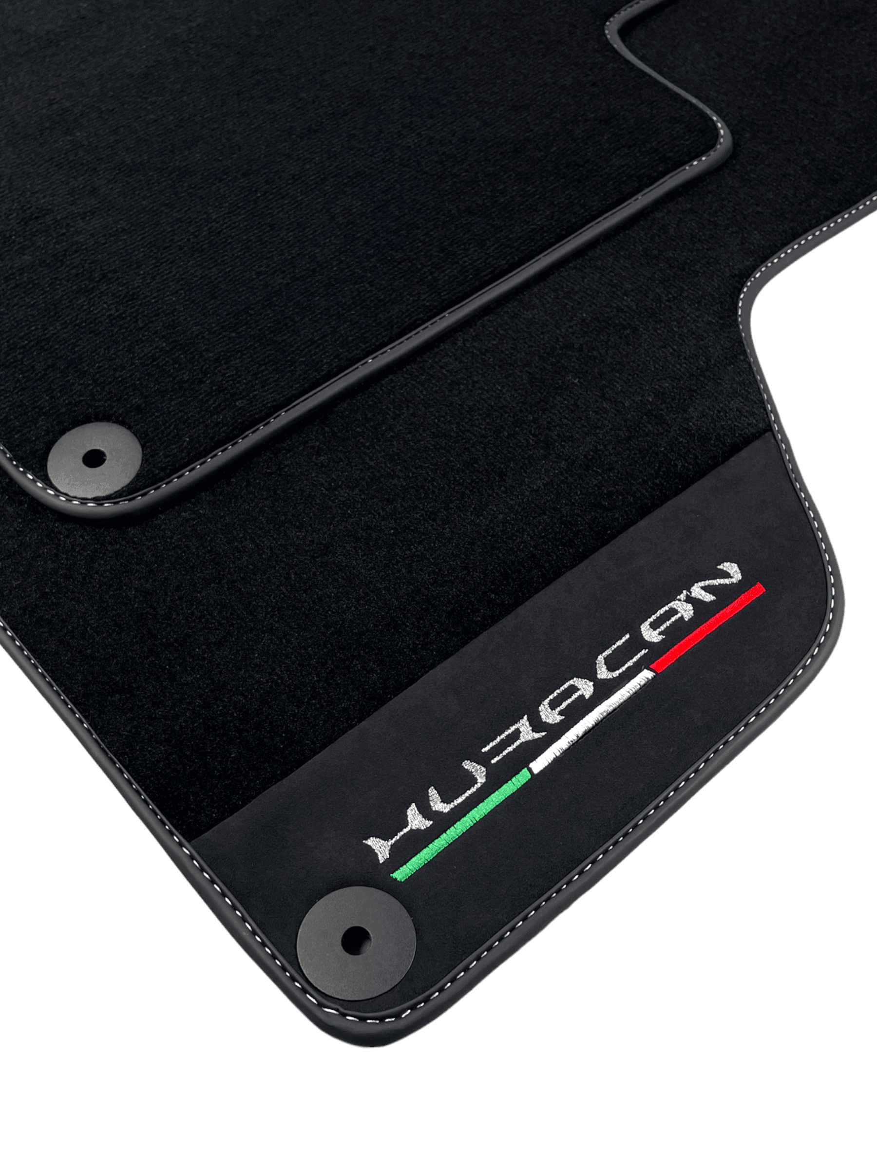 Black Carpet Floor Mats for Lamborghini Huracan with Alcantara Leather - AutoWin