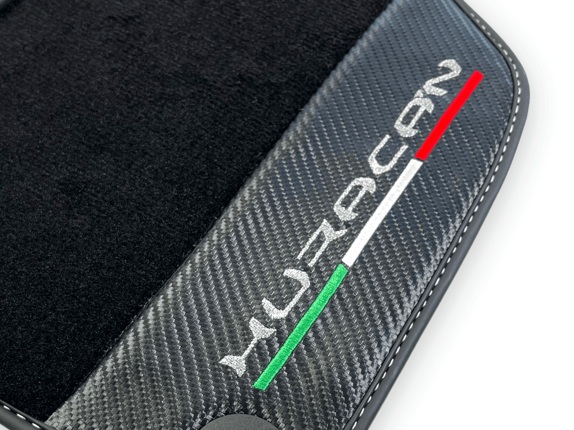 Black Floor Mats for Lamborghini Huracan With Carbon Fiber Leather - AutoWin