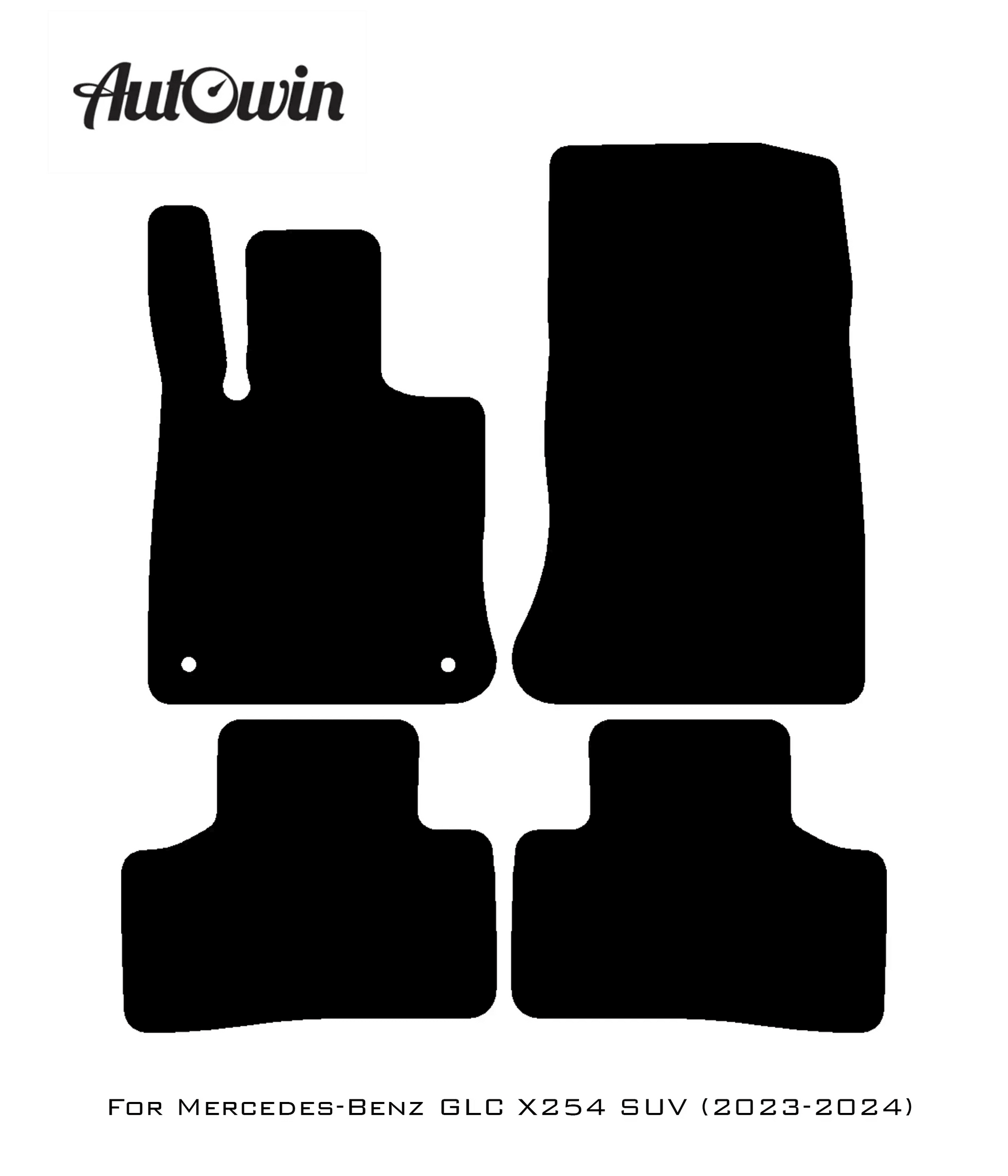 Black Floor Mats For Mercedes Benz GLC-Class C253 Coupe (2020-2023) Hybrid | AutoWin Edition - AutoWin