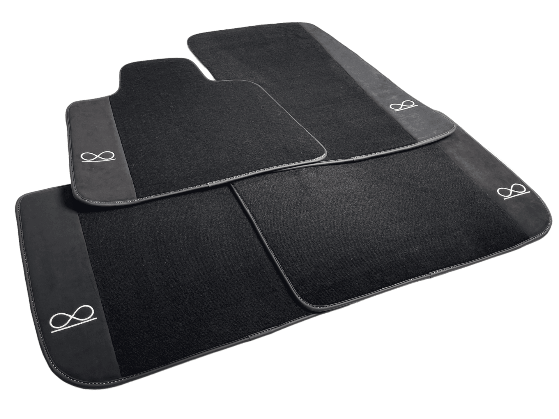 Black Floor Mats For Rolls Royce Black Badge Phantom Drophead Fluorescent Logo - AutoWin