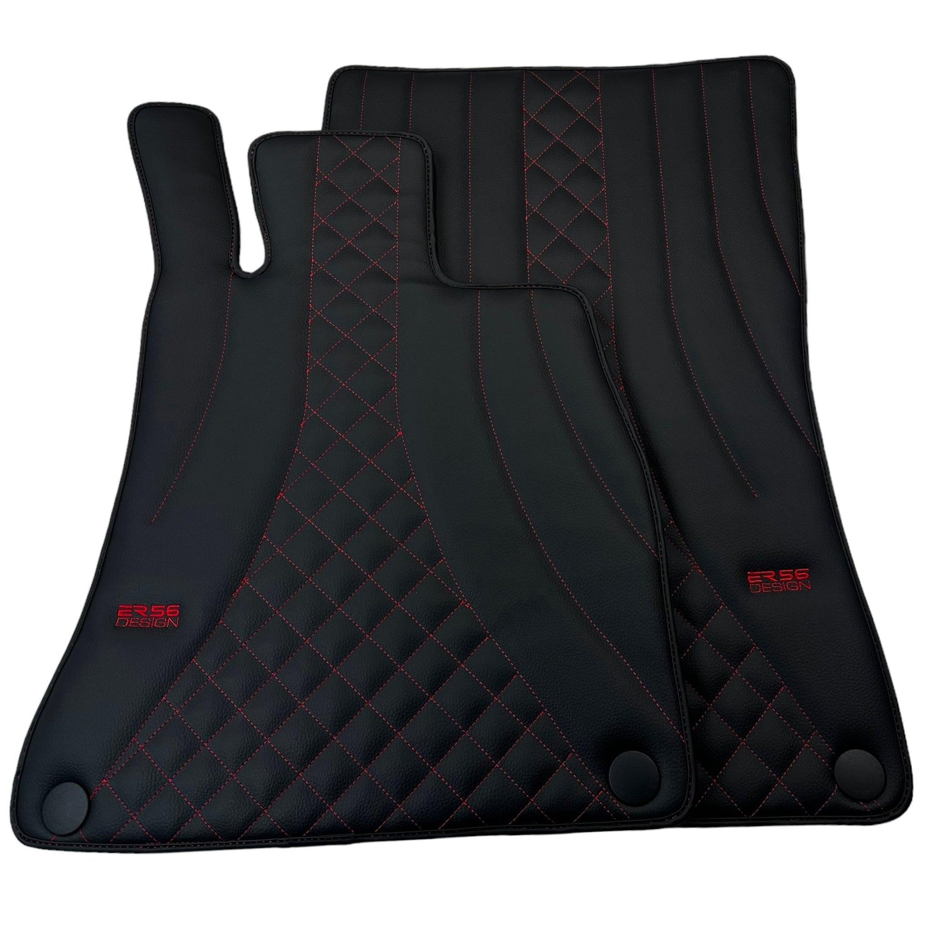 Black Leather Floor Mats For Mercedes Benz EQA-Class H243 (2021-2023) | ER56 Design - AutoWin