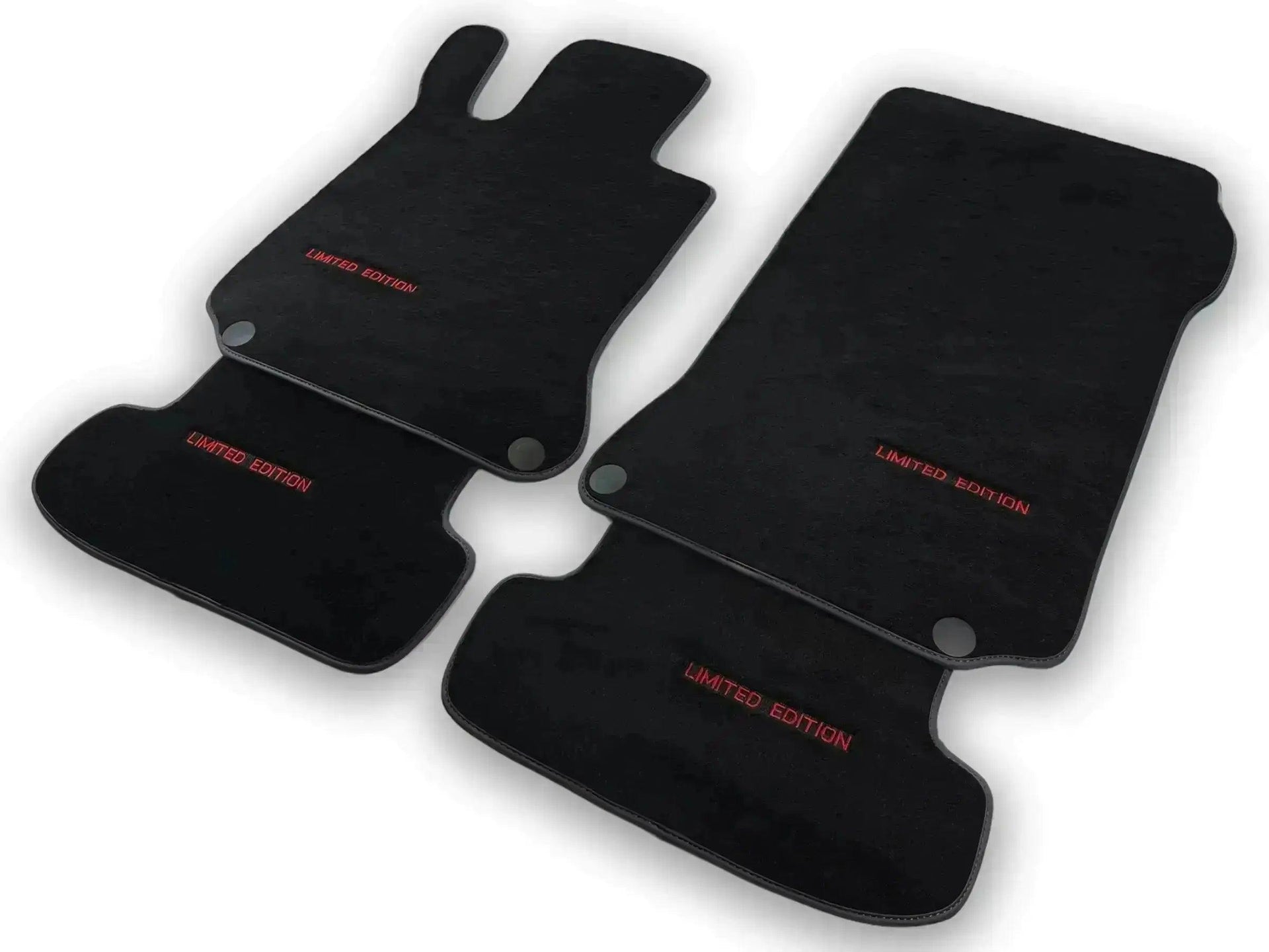 Black Leather Floor Mats For Mercedes Benz GLK-Class X204 (2012-2015) | ER56 Design - AutoWin