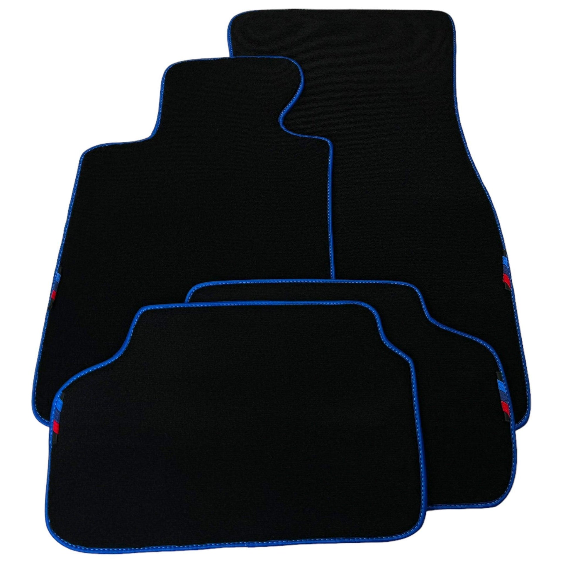 Black Mats For BMW X6M E71 SUV | Blue Trim - AutoWin