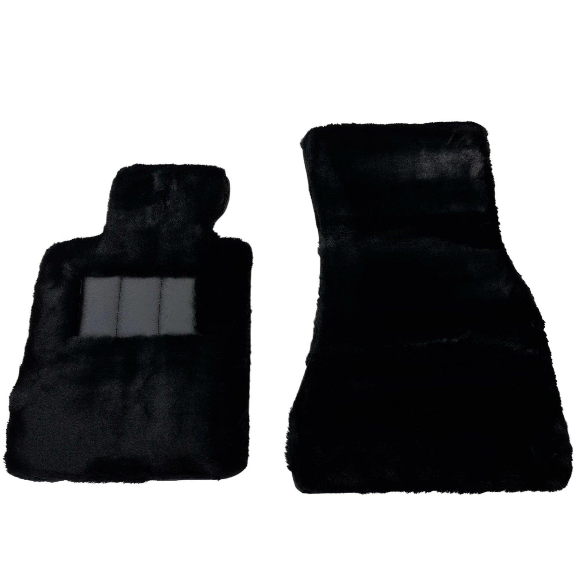 Black Sheepskin Floor Floor Mats For BMW 3 Series F30 - AutoWin