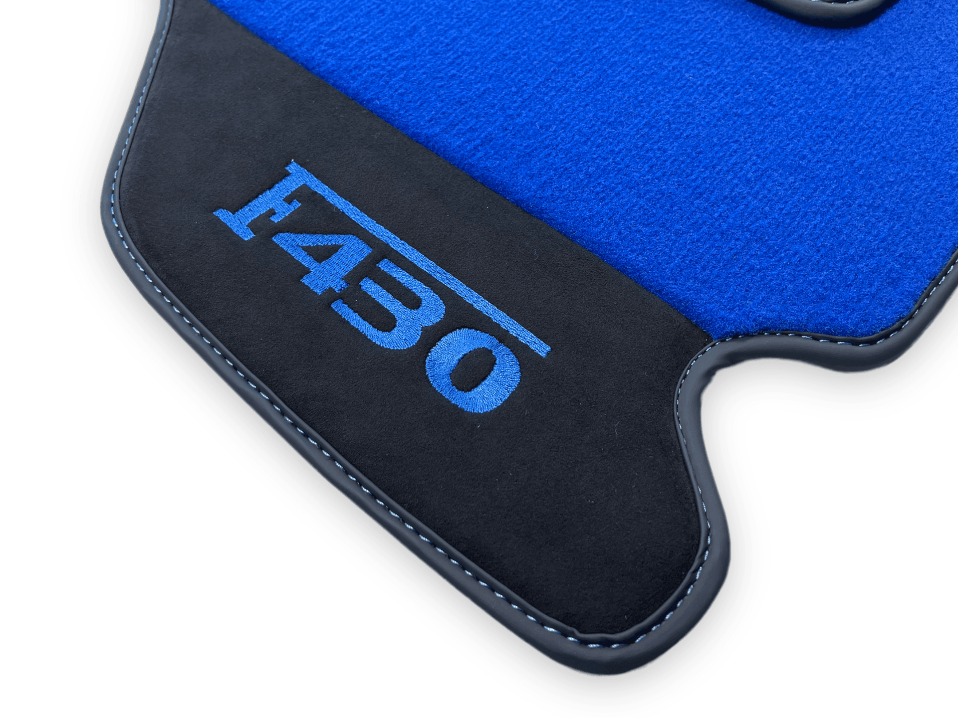 Blue Floor Mats For Ferrari F430 2004-2009 With Alcantara Leather - AutoWin