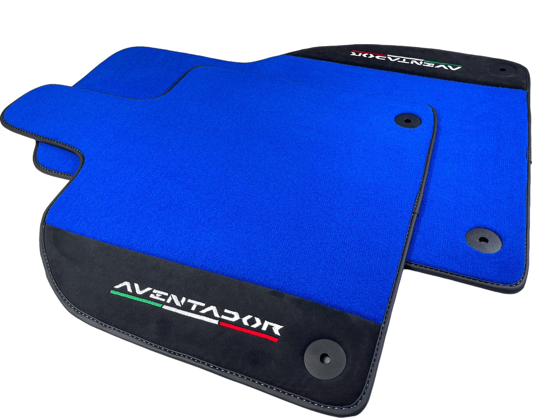 Blue Floor Mats for Lamborghini Aventador With Alcantara Leather - AutoWin