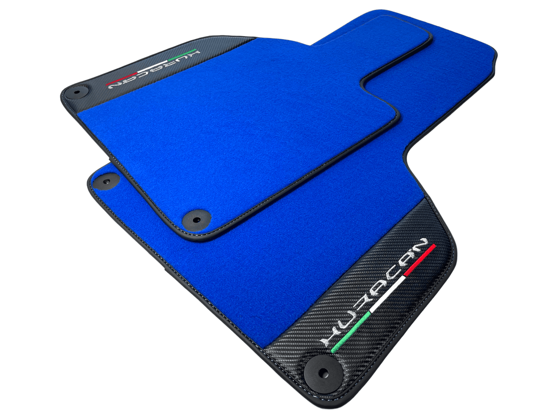 Blue Floor Mats for Lamborghini Huracan With Carbon Fiber Leather - AutoWin