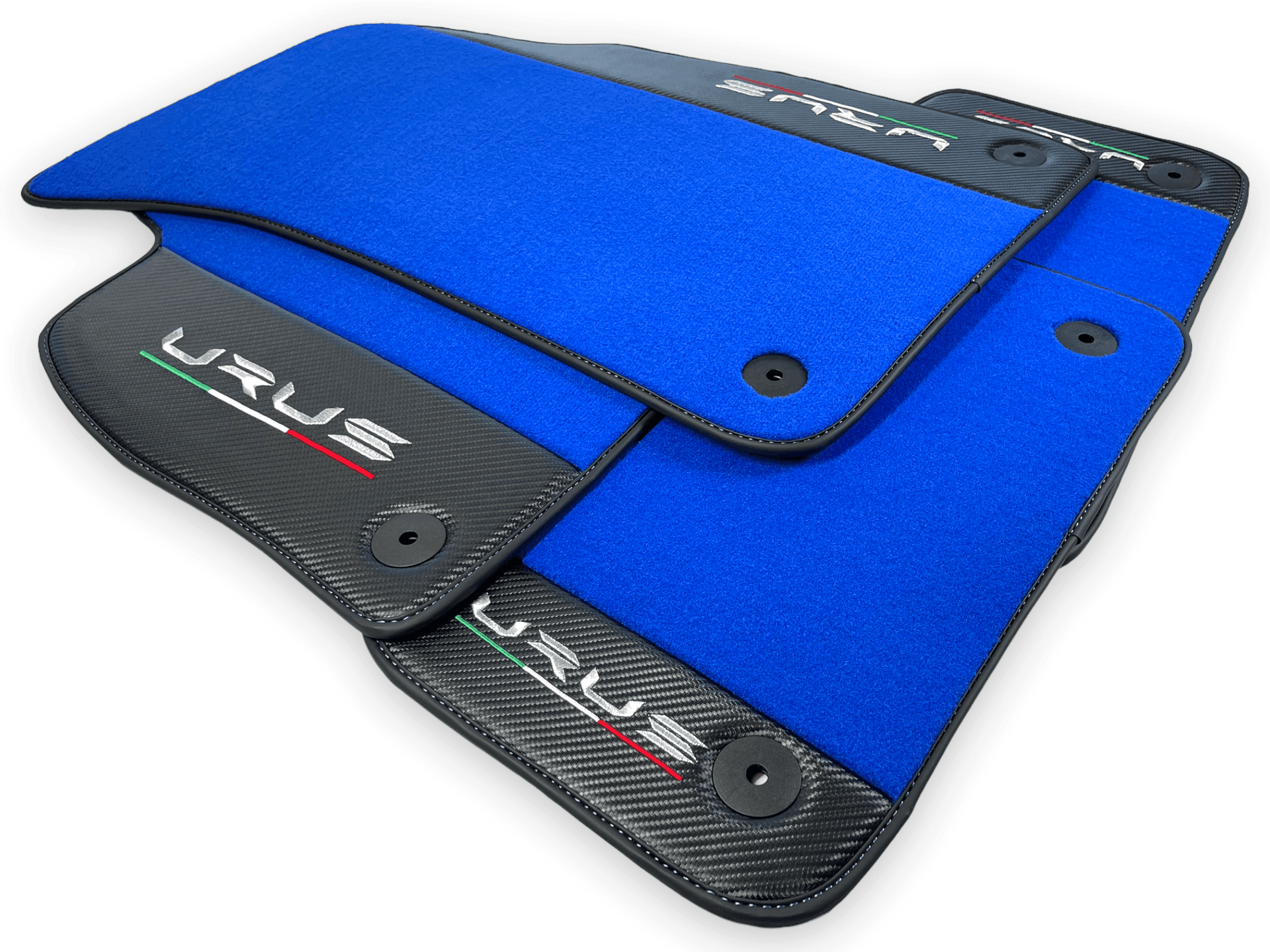 Blue Floor Mats For Lamborghini Urus With Carbon Leather - AutoWin