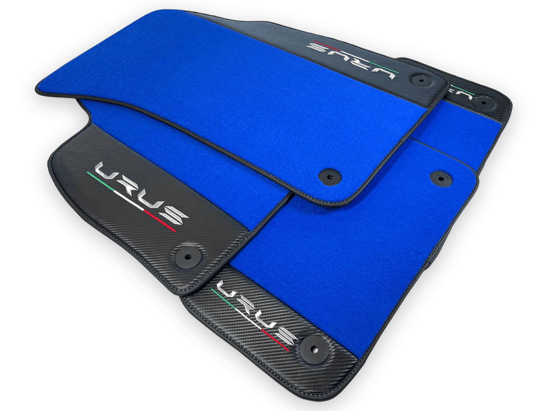 Blue Floor Mats For Lamborghini Urus With Carbon Leather - AutoWin