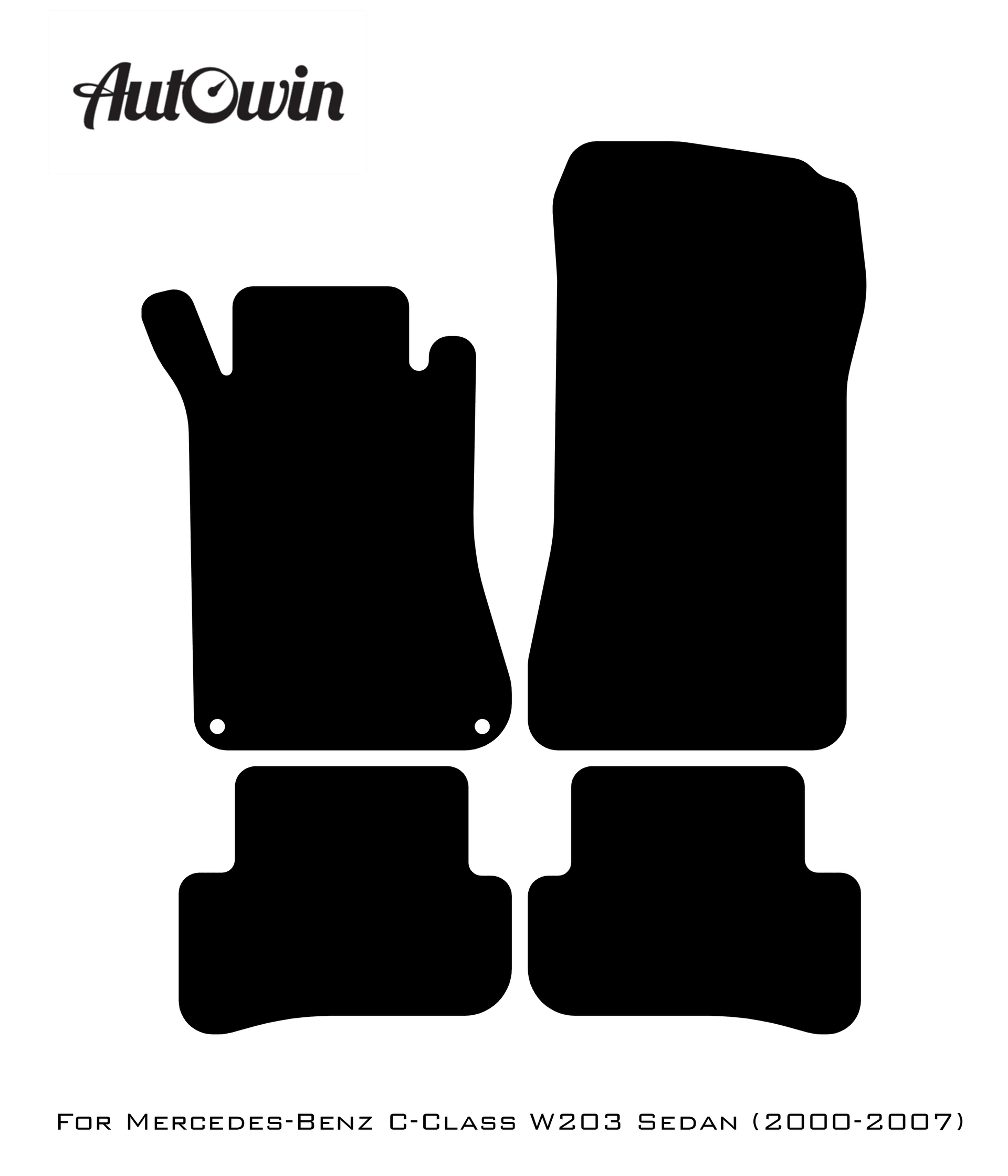 Dark Blue Floor Mats For Mercedes Benz C-Class W203 Sedan (2000-2007) | Limited Edition - AutoWin