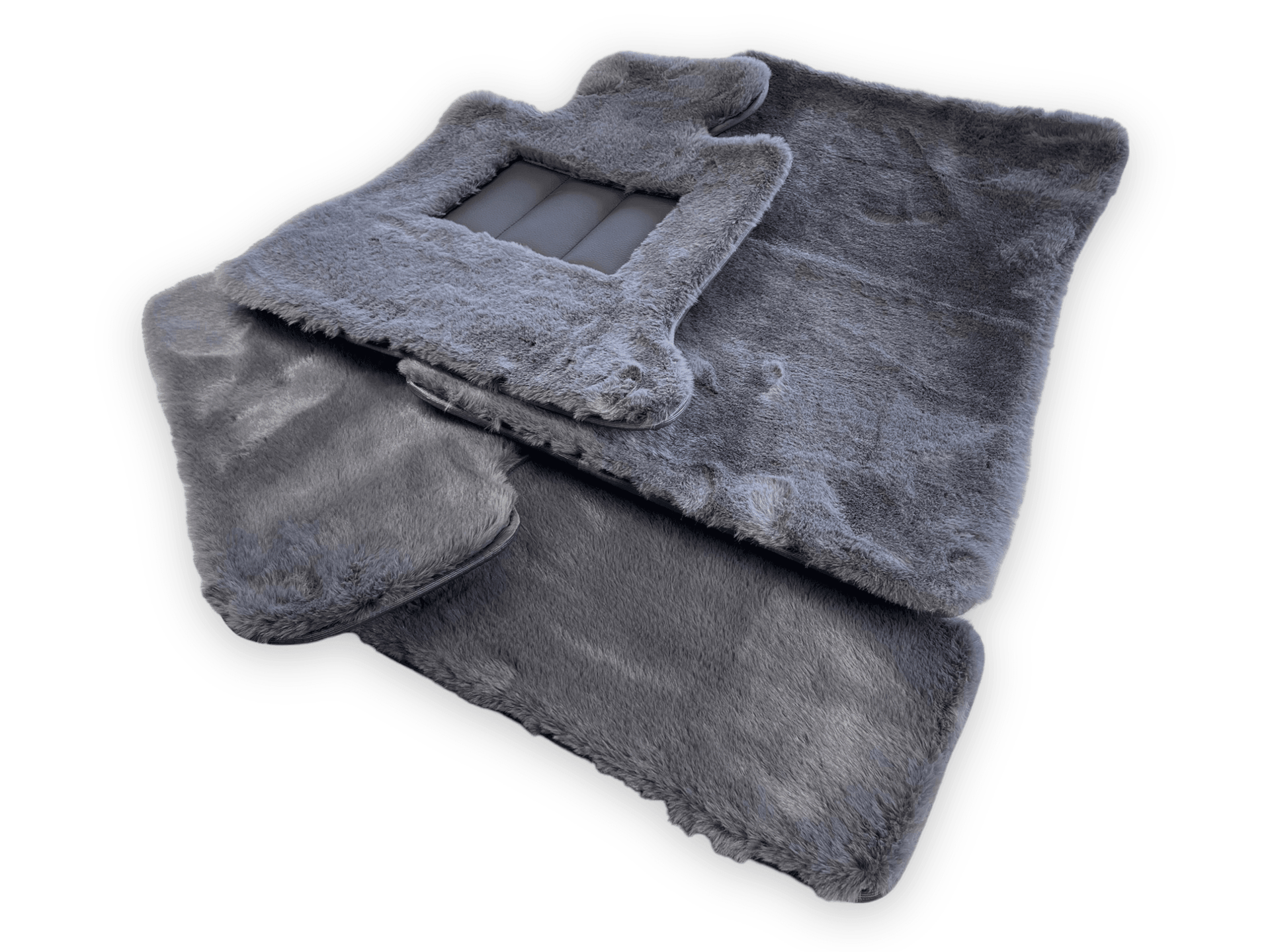 Dark Gray Sheepskin Floor Mats For Rolls Royce Dawn Rr6 2016-2023 Er56 Design Brand - AutoWin