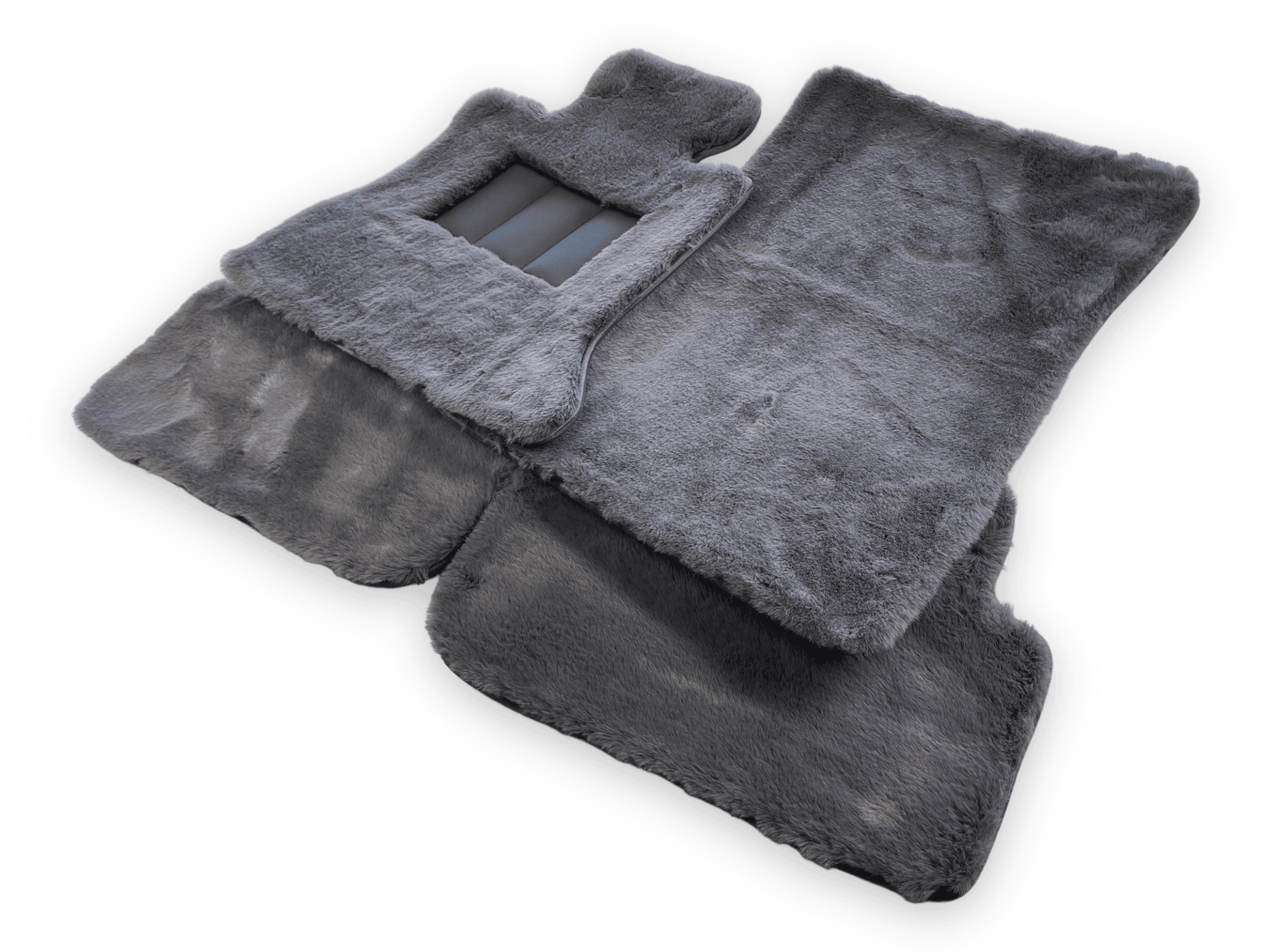 Dark Gray Sheepskin Floor Mats For Rolls Royce Wraith 2013-2023 Er56 Design - AutoWin