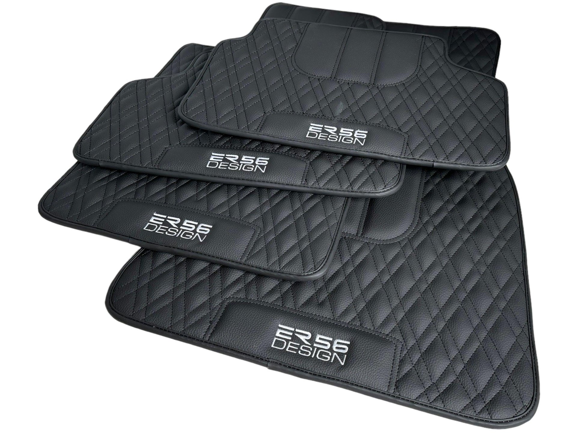 Floor Mats For BMW 7 Series E38 Black Leather Er56 Design - AutoWin
