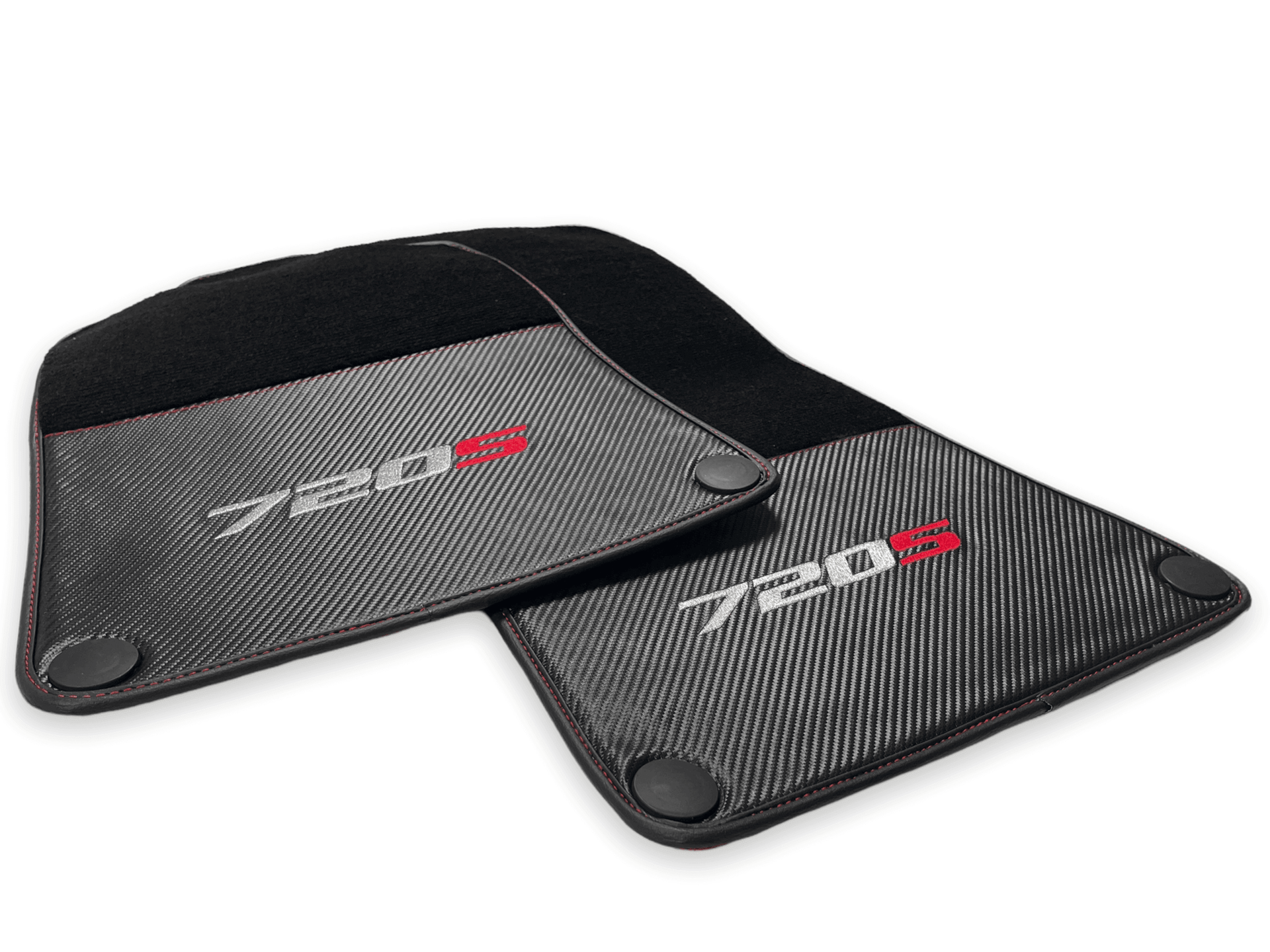 Floor Mats For McLaren 720S Black Tailored Carpets With Carbon - AutoWin