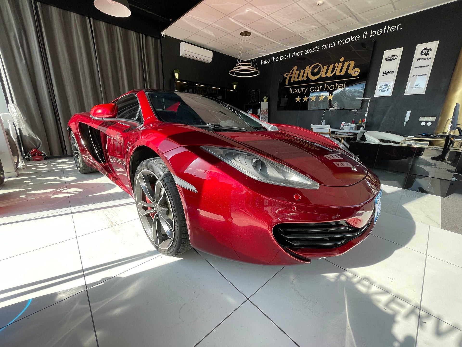 Floor Mats For McLaren MP4 12C Black Tailored Carpets Orange Trim - AutoWin