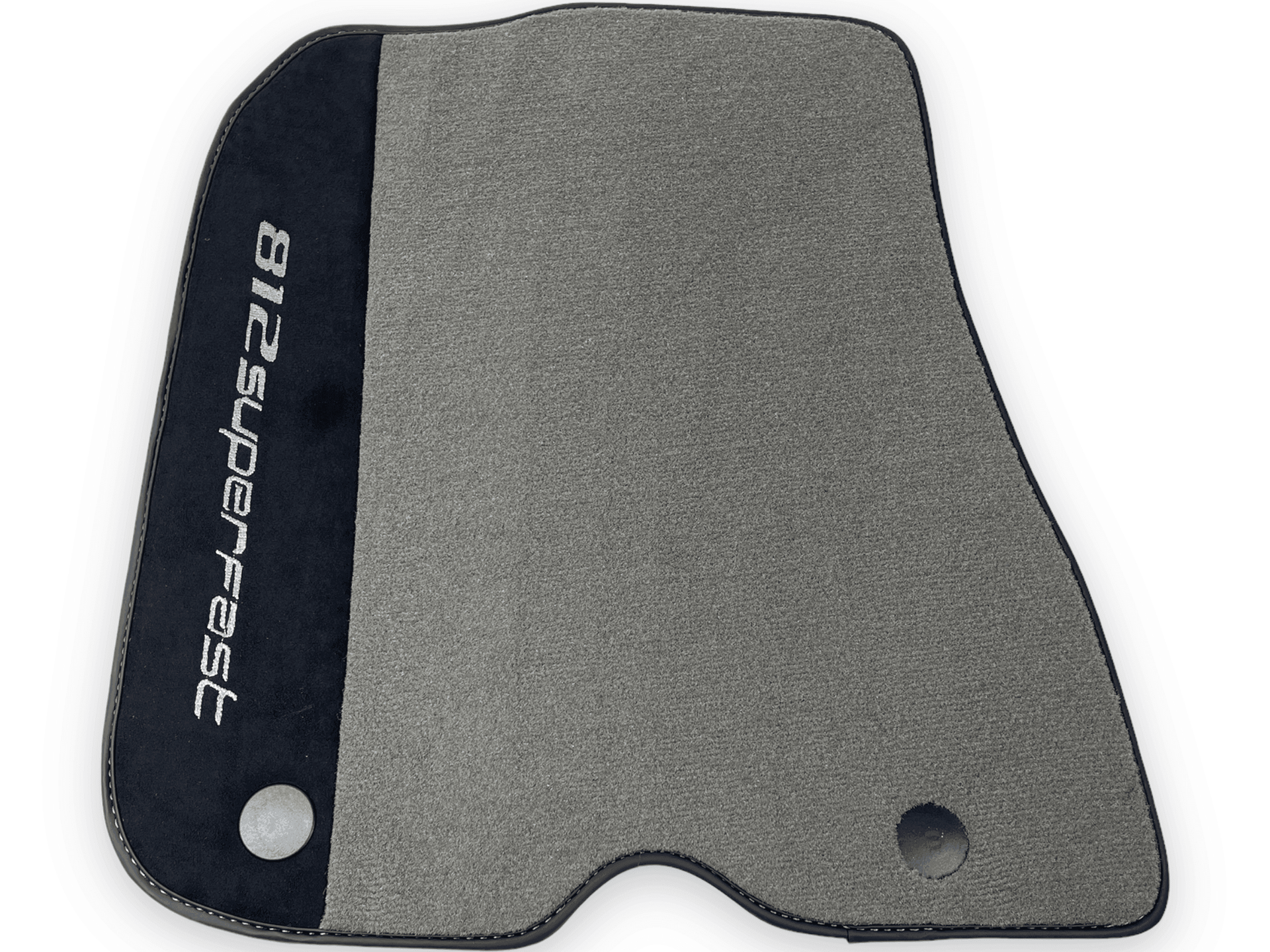 Gray Floor Mats For Ferrari 812 Superfast With Alcantara Leather - AutoWin