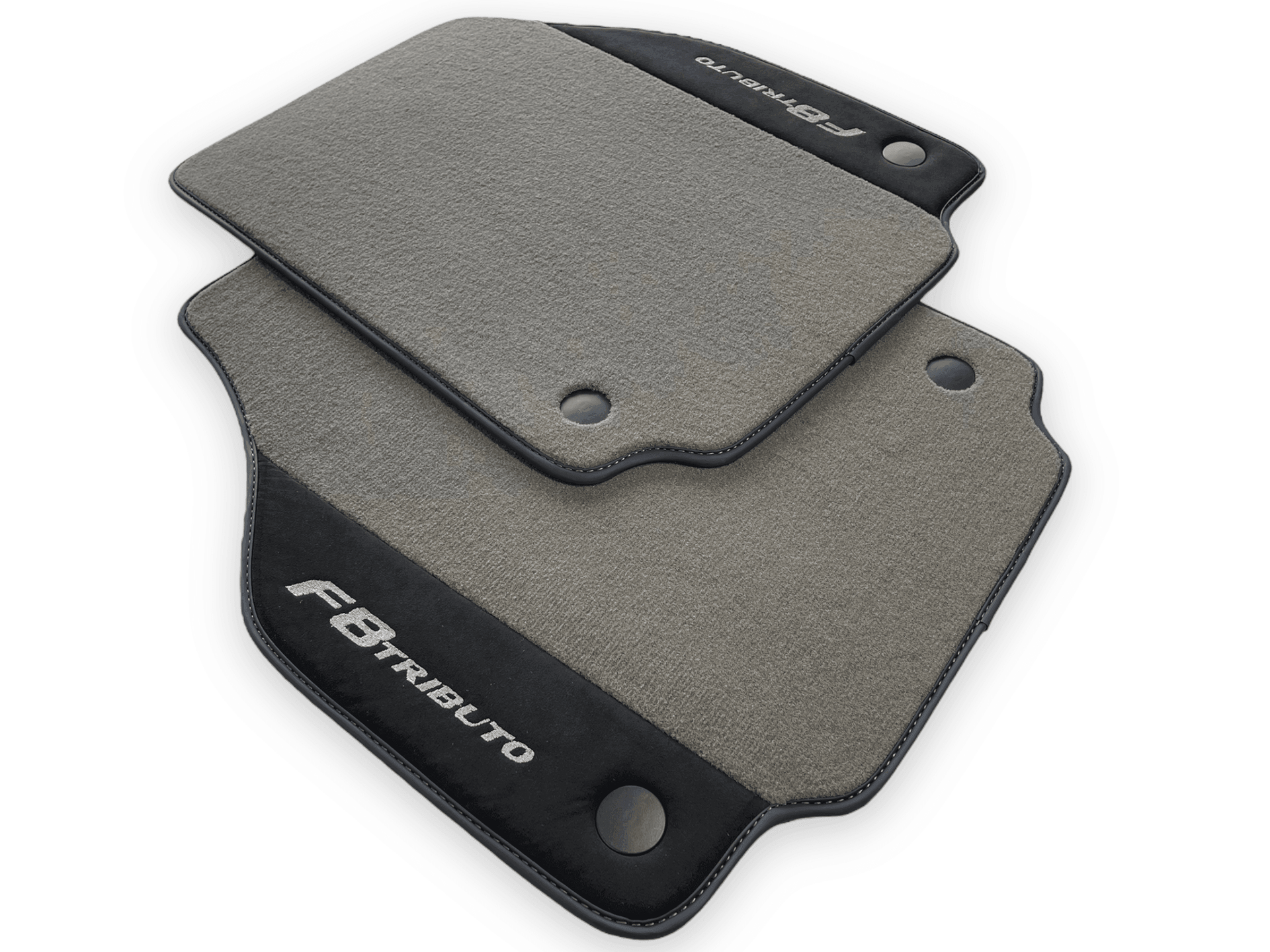 Gray Floor Mats For Ferrari F8 Tributo 2019-2022 With Alcantara Leather - AutoWin