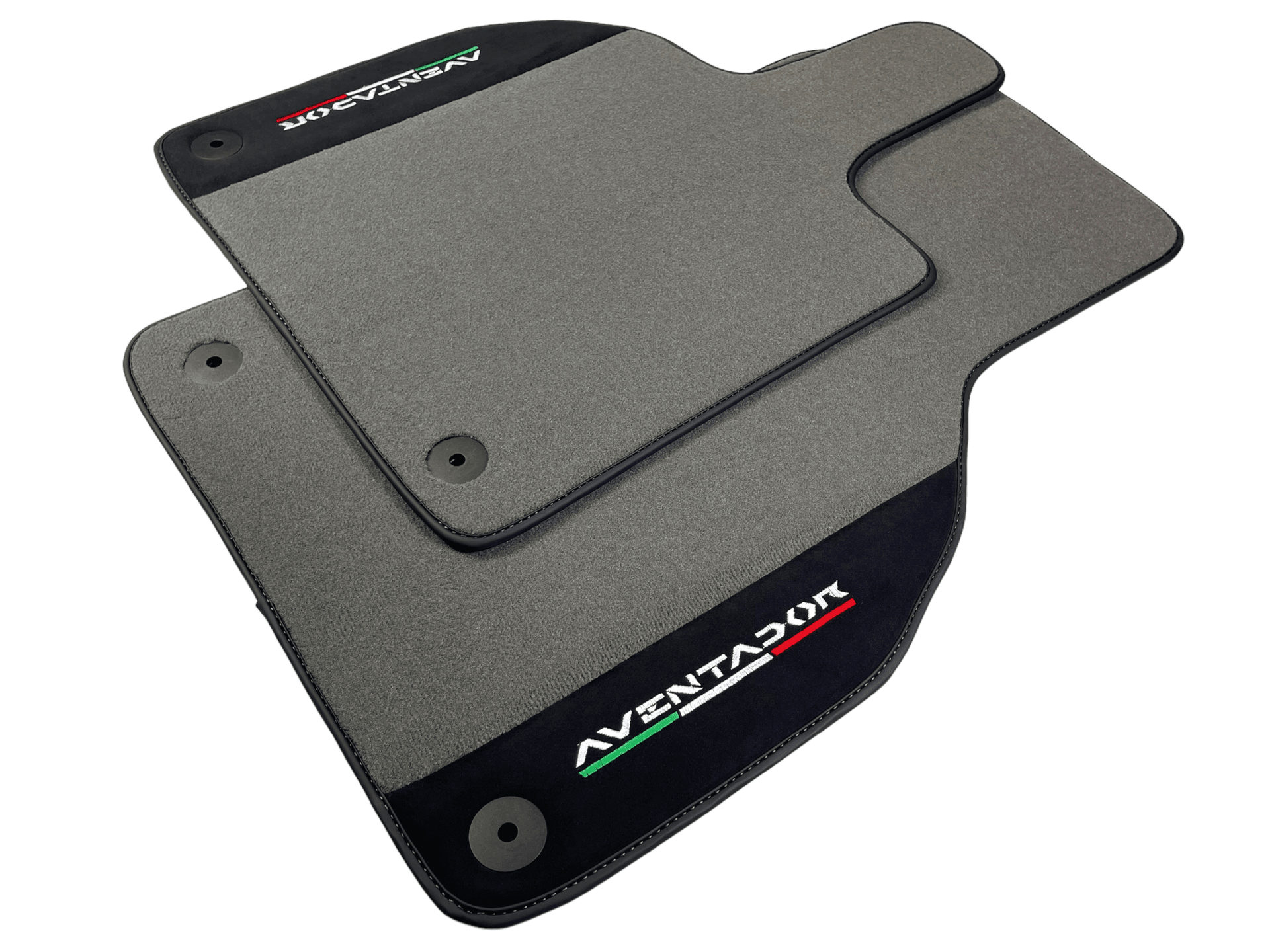 Gray Floor Mats for Lamborghini Aventador With Alcantara Leather - AutoWin