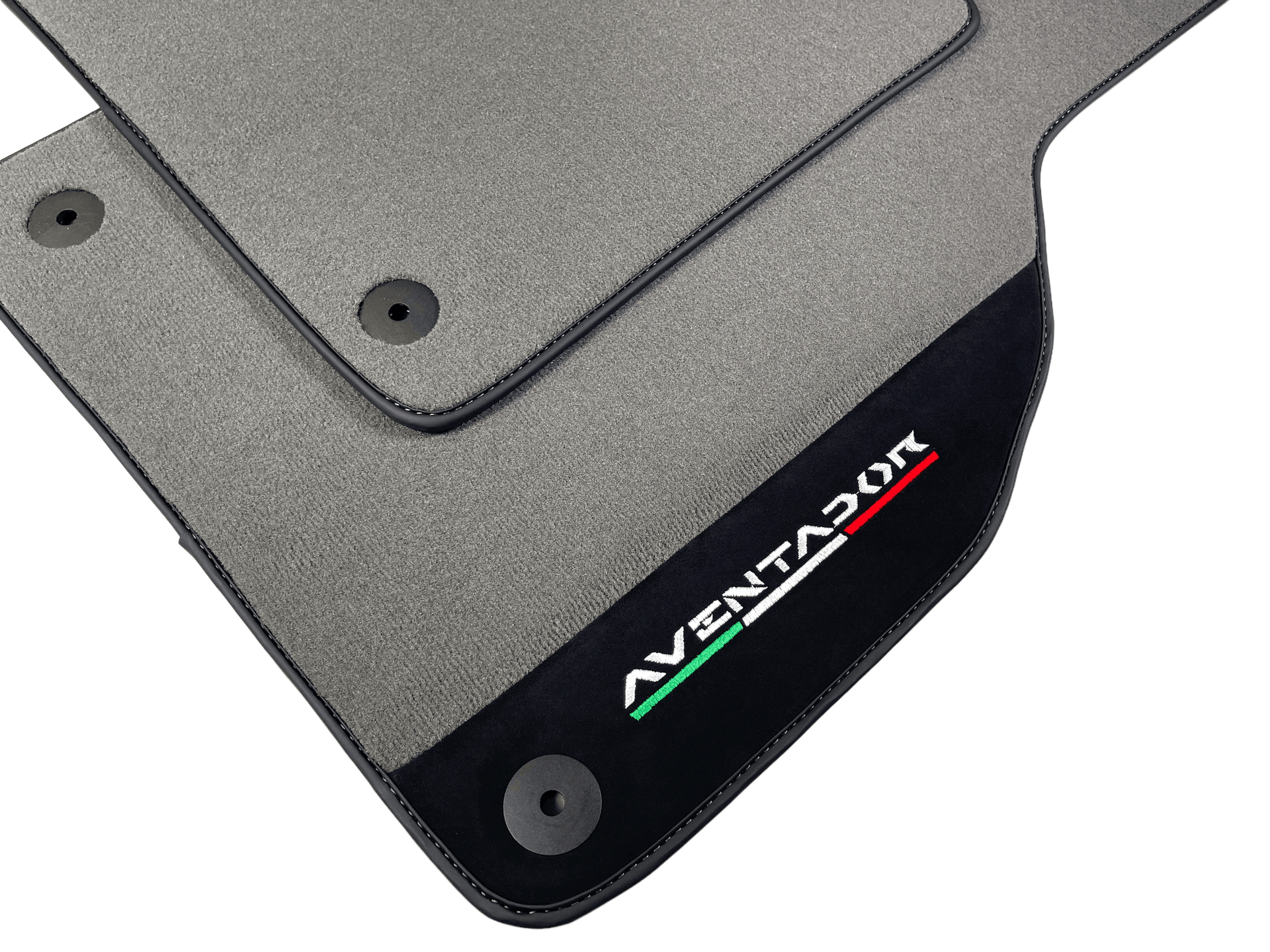 Gray Floor Mats for Lamborghini Aventador With Alcantara Leather - AutoWin