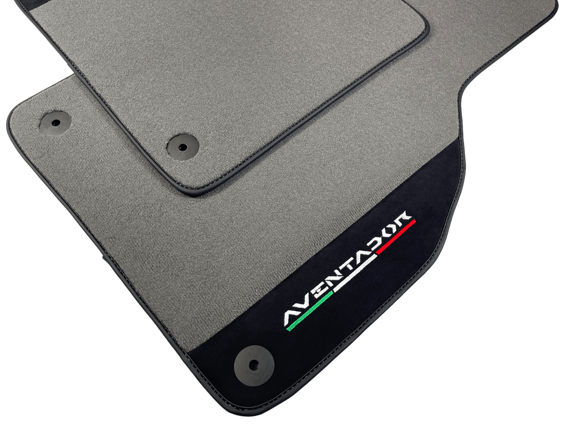 Gray Floor Mats for Lamborghini Aventador With Alcantara Leather - AutoWin