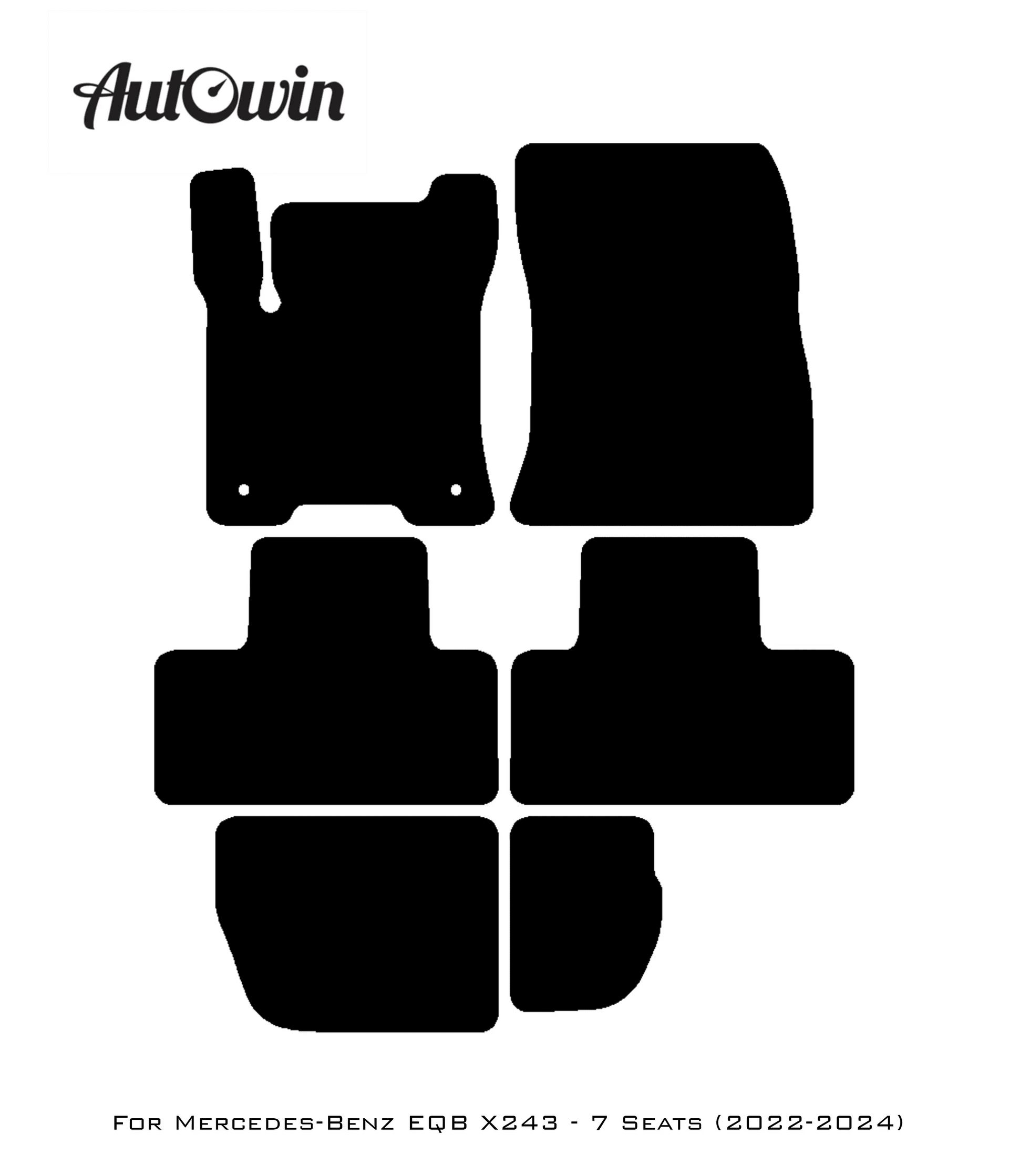 Gray Floor Mats For Mercedes Benz EQB-Class X243 (2022-2024) | Limited Edition - AutoWin