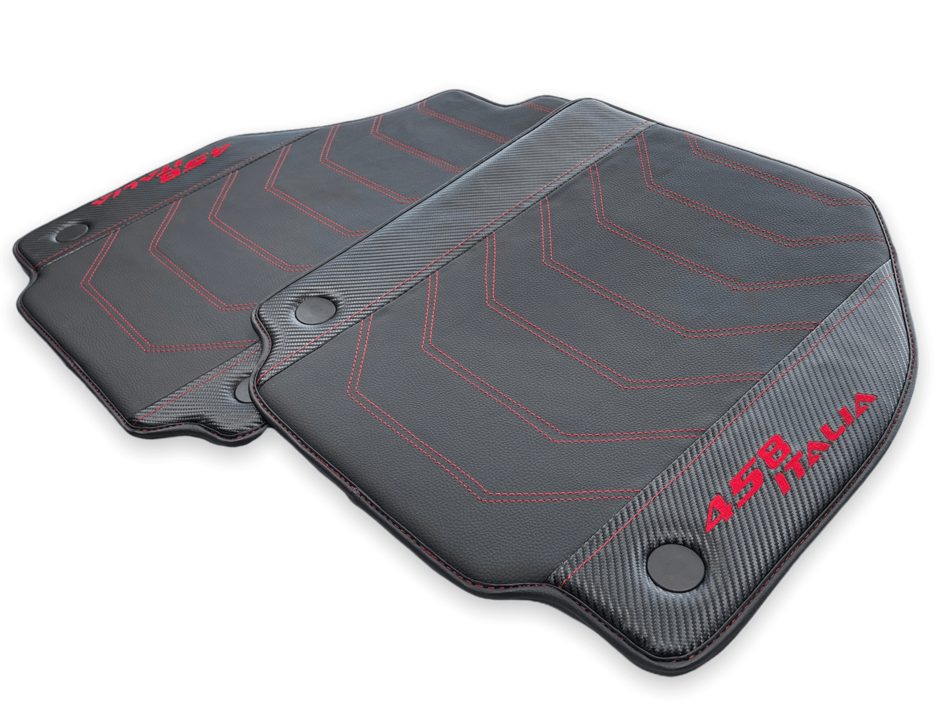 Leather Floor Mats For Ferrari 458 Italia 2009-2015 With Carbon Fiber - AutoWin