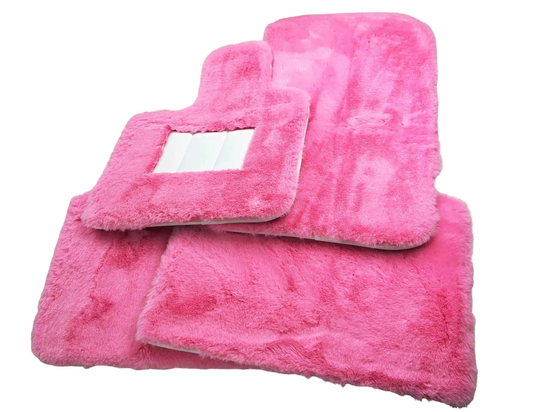 Pink Sheepskin Floor Mats For Bentley Flying Spur (2013-2019) Er56 Design Brand - AutoWin
