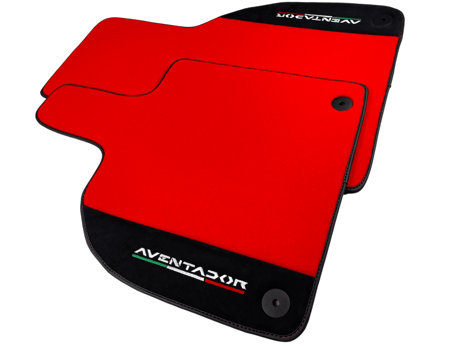 Red Floor Mats for Lamborghini Aventador With Alcantara Leather - AutoWin