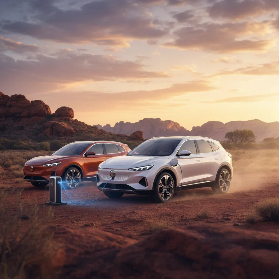 Editorial photo-realistic HERO image for automotive news (2026-04-14). Feature MG vehicles specifically Flagship SUV. Scene: A luxurious MG flagship S