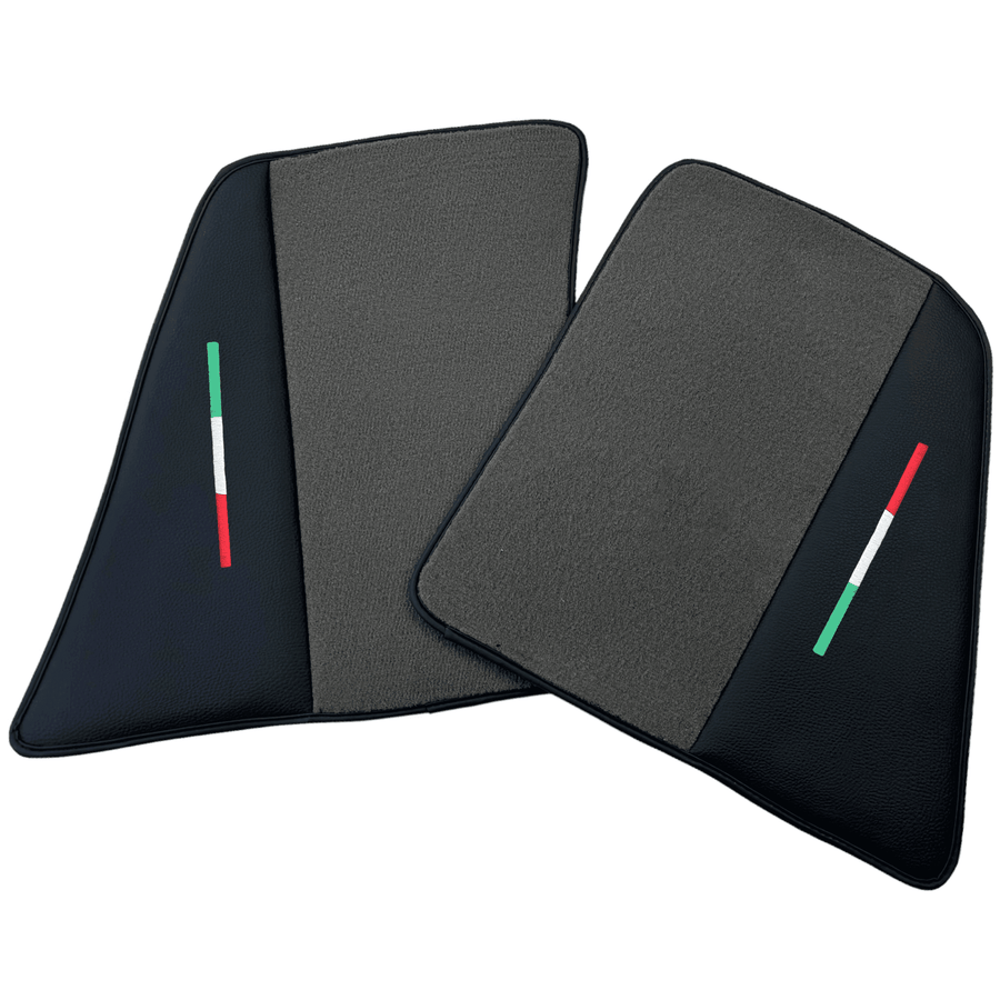 Gray Floor Mats for Ferrari 296 GTS (2022-2024) with Leather - AutoWin