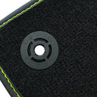 Black Floor Mats for Lamborghini Aventador with Green Leather - AutoWin