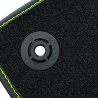 Black Floor Mats for Lamborghini Aventador with Green Leather - AutoWin