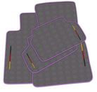 Gray Leather Floor Mats for BMW G20 4-door Sedan (2019-2024) with Hexagon Hex Pattern