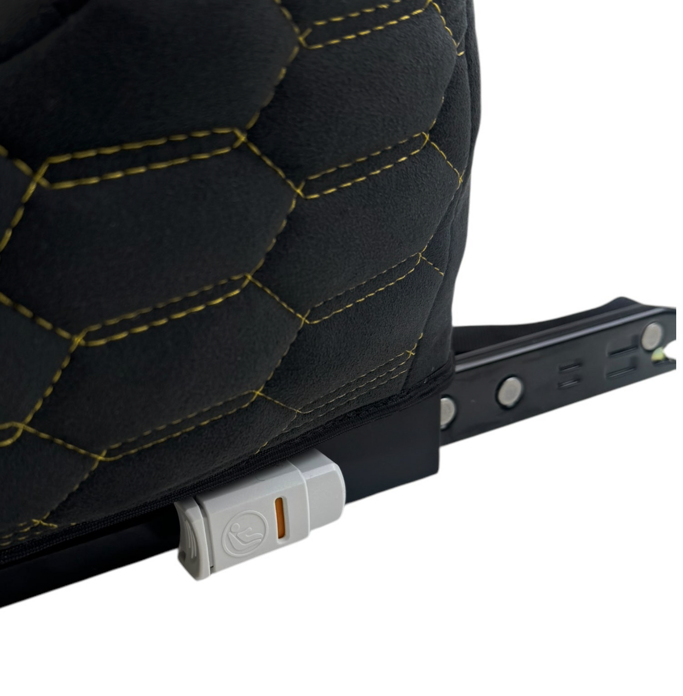 Black Alcantara Backless Car Seat for Kids with Yellow Leather | Lamborghini Urus