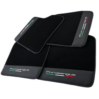 Black Floor Mats for Ferrari Purosangue with Leather and Black Trim | Italian Edition - AutoWin