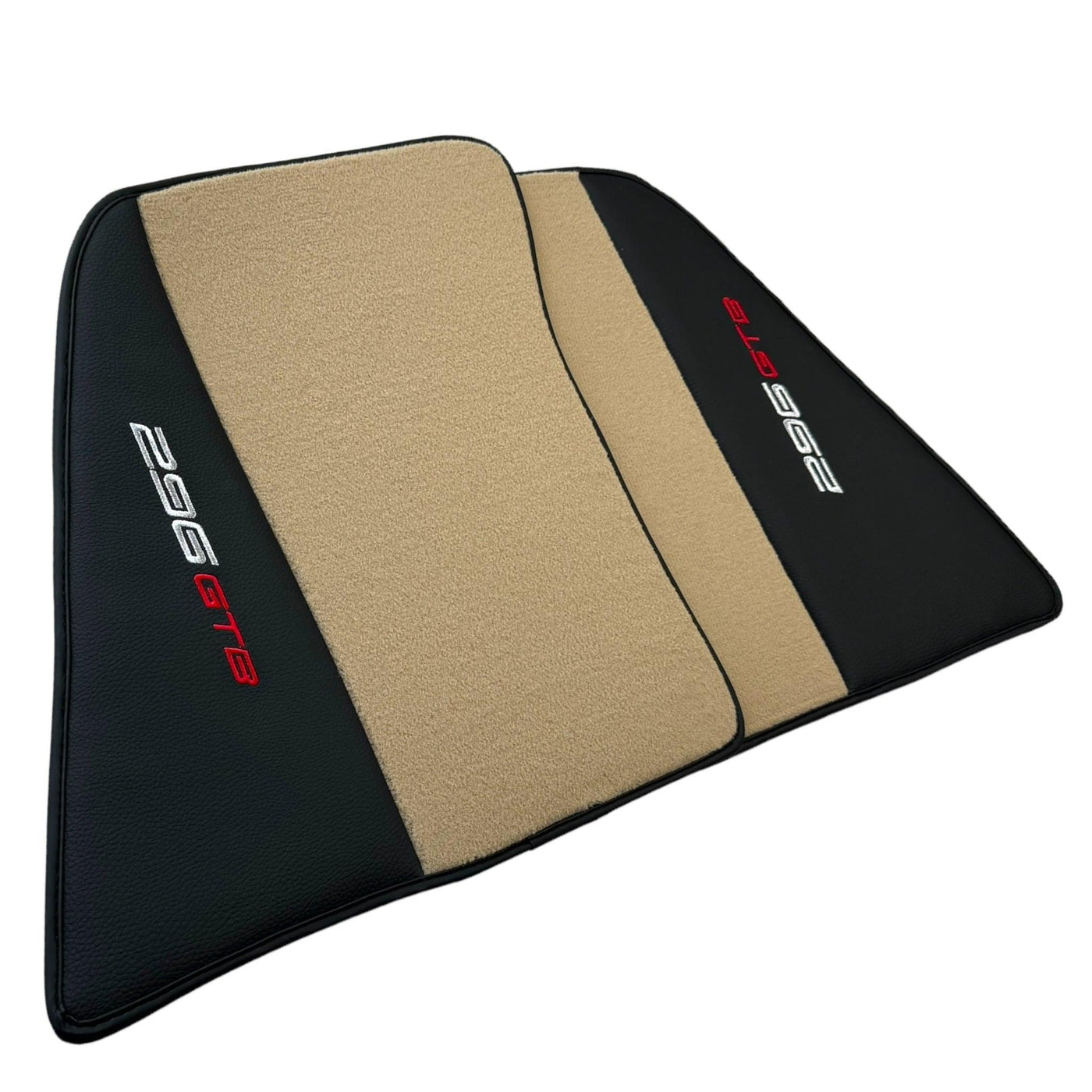 Beige Floor Mats for Ferrari 296 GTB (2022-2024) with Leather - AutoWin