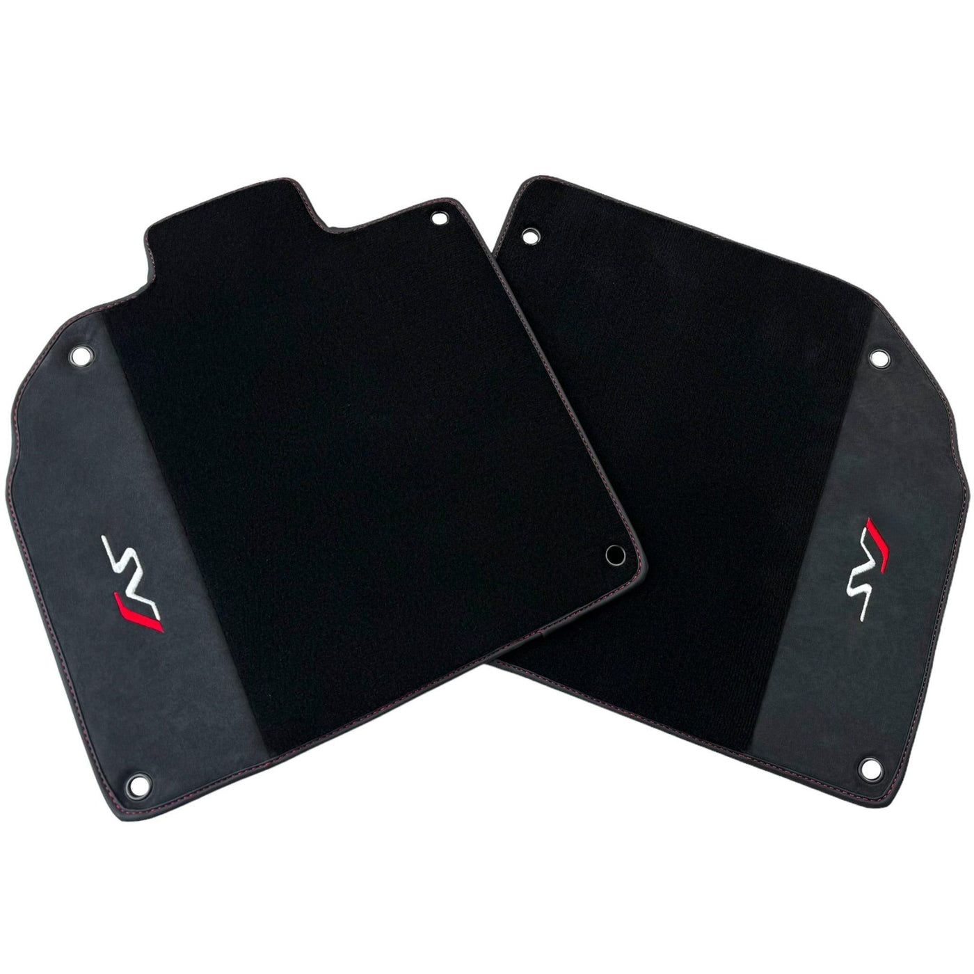 Black Floor Mats for Lamborghini Aventador SVJ with Alcantara Leather - AutoWin