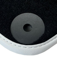 Black Floor Mats for Lamborghini Huracan EVO (2014-2023) with White Trim - AutoWin