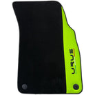 Black Floor Mats for Lamborghini Urus with Green Leather | Black Logo - AutoWin