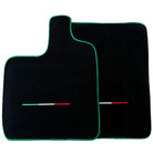 Black Floor Mats for Ferrari Purosangue with Green Trim | Italian Edition - AutoWin