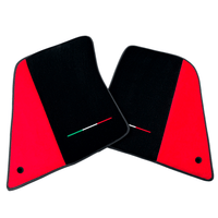 Black Floor Mats for Ferrari SF90 Stradale (2019-2024) with Red Alcantara Leather - AutoWin
