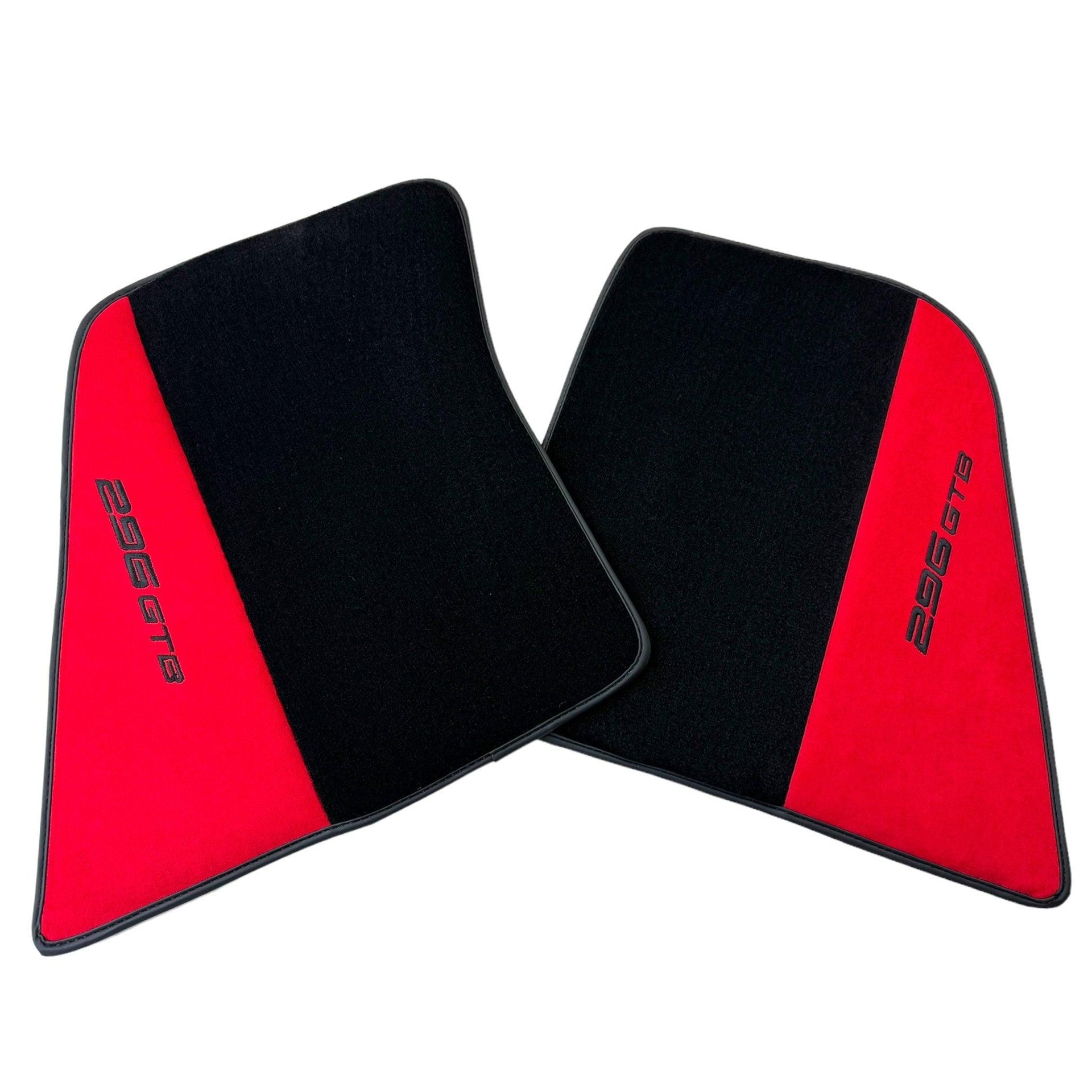 Red Floor Mats for Ferrari 296 GTB (2022-2024) with Alcantara Leather - AutoWin
