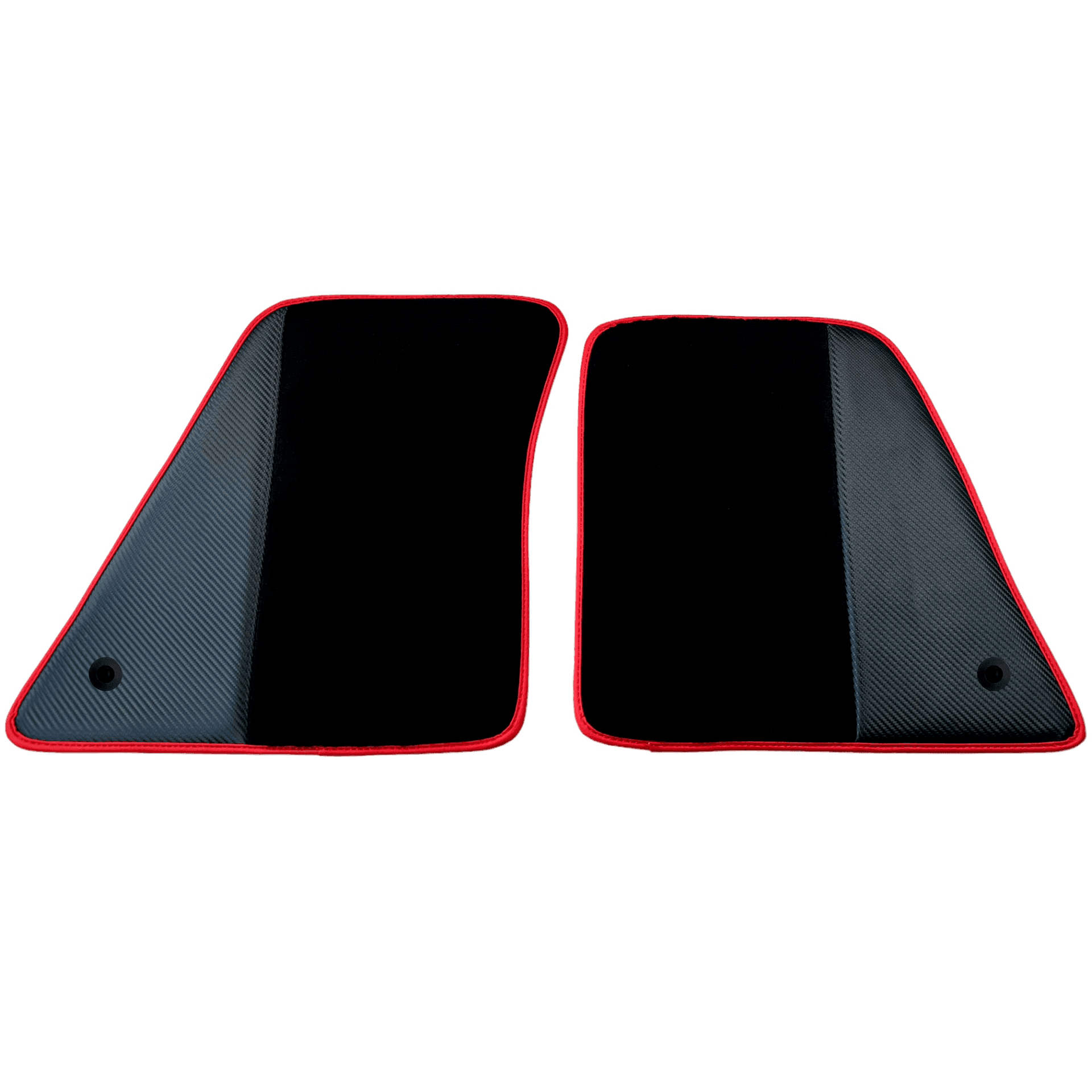 Black Floor Mats for Ferrari 296 GTS (2022-2024) with Carbon Fiber | Red Trim - AutoWin