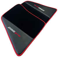 Black Floor Mats for Ferrari 296 GTB (2022-2024) with Carbon Fiber | Red Trim - AutoWin