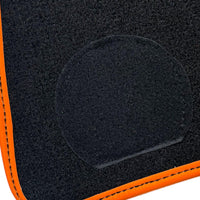 Black Sheepskin Floor Mats for Rolls-Royce Dawn Orange Leather Trim - AutoWin