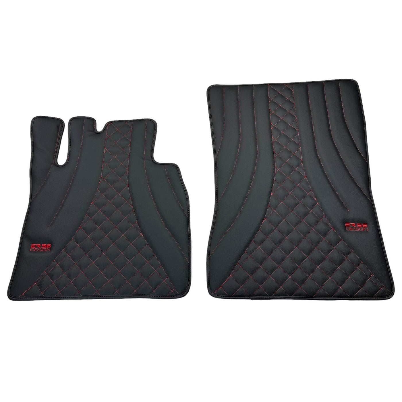 Black Leather Floor Mats for Mercedes-Benz G Class W463 (2008-2018) ER56 Design - AutoWin