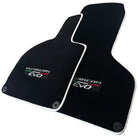Black Floor Mats for Lamborghini Huracan EVO (2014-2023) with White Trim - AutoWin