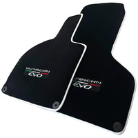 Black Floor Mats for Lamborghini Huracan EVO (2014-2023) with White Trim - AutoWin